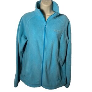 Columbia Women's Size Large Green/Blue Fleece Full Zip Jacket Outdoors‎
